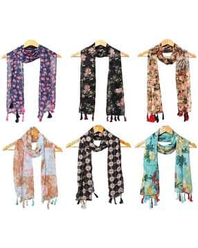 stole villa Pack of 6 Women Floral Print Scarves-picture-52