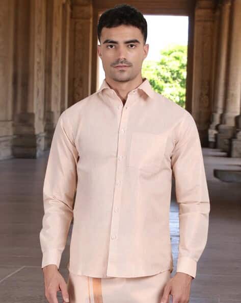 rose gold dress shirt for men Label Roundtree Yorke Full-Fit Non-Iron Button Down Collar Solid Shirt, Mens, 16.5 x 34, Pink Hipattires Mens Shirts Formal Rose Gold Long Sleeve Turndown Collar Shirts for Men Clearance Hipattires offers premium shirts for men designed for comfort ZEROYAA Mens Hipster Gold Rose