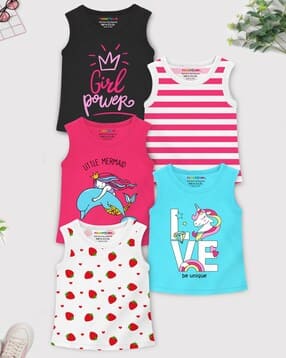 trampoline Pack of 5 Girls Graphic Print T-Shirt-picture-19