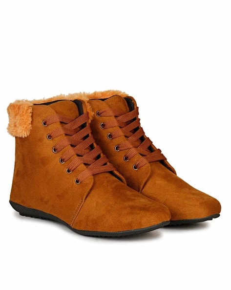 Women Ankle-Length Boots with Suede Upper