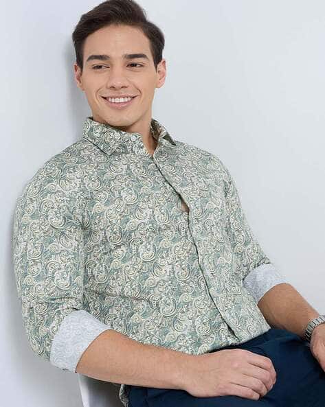 Colorplus Men Floral Print Regular Fit Shirt with Full Sleeves