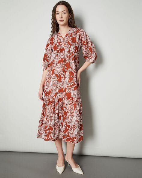 Women Printed Tiered Maxi Dress