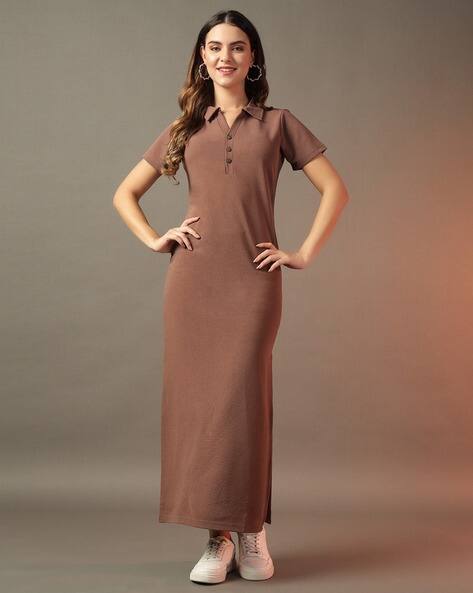 Buy LEIA Women Polo-Neck Bodycon Dress Online