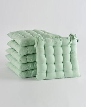 skanda fab Set of 6 Square Cotton Chair Pad-picture-39