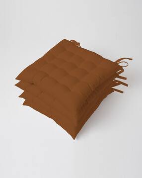 skanda fab Pack of 4 Cotton Square Chair Cushions-picture-23