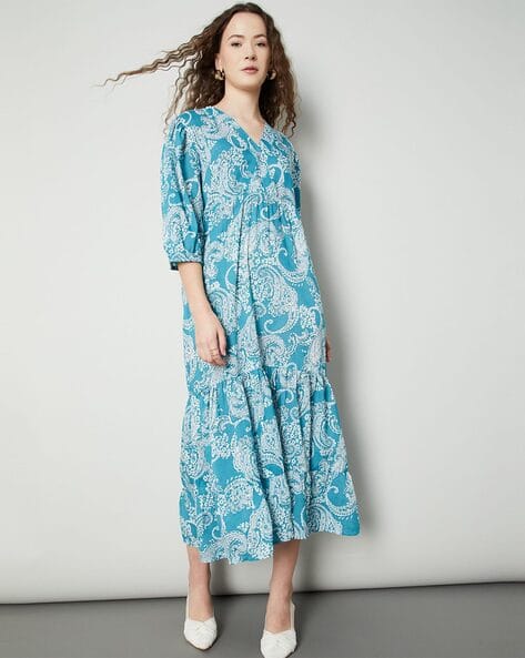 Women Printed Tiered Maxi Dress