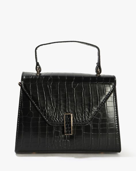HI-ATTITUDE Women Reptilian Pattern Satchel with Detachable Strap