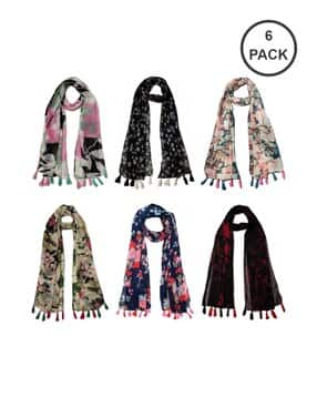 stole villa Pack of 6 Floral Print Scarves-picture-53