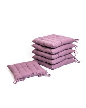 skanda fab Set of 6 Square Cotton Chair Pad-picture-49