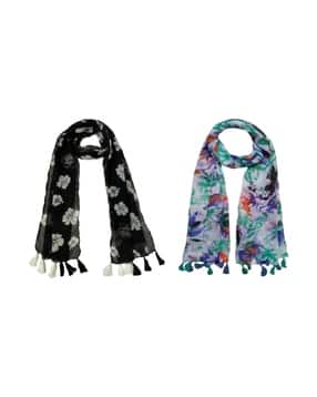 stole villa Pack of 2 Women Floral Print Scarves-picture-53