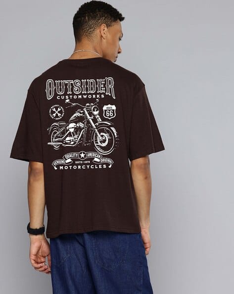 Buda Jeans Co Men Graphic Oversized Fit Crew- Neck T-Shirt