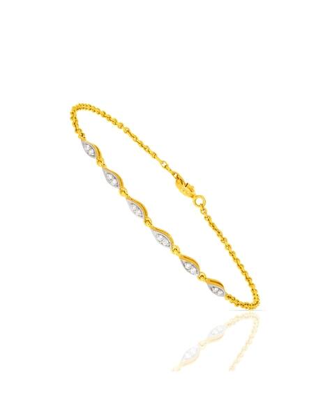 Whp Jewellers Women Yellow Gold Diamond-Studded Bracelet