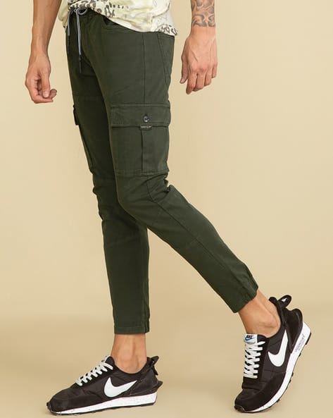 Buy Olive Trousers \u0026 Pants for Men by SNITCH Online | Ajio.com