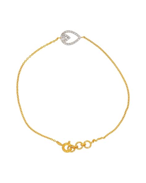 Whp Jewellers Women Yellow Gold Conjoined Diamond-Studded Bracelet