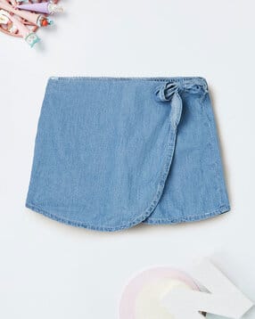 max Girls Washed Denim A-Line Skorts-picture-47