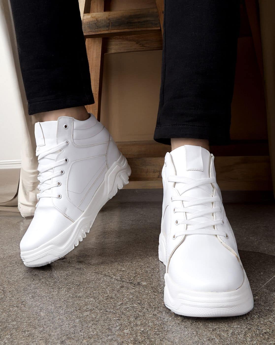 Men Elevator Sneaker Lace-Up Shoes