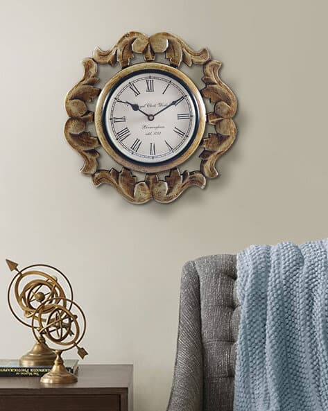 Aapno Rajasthan Floral Printed Round Wall Clock