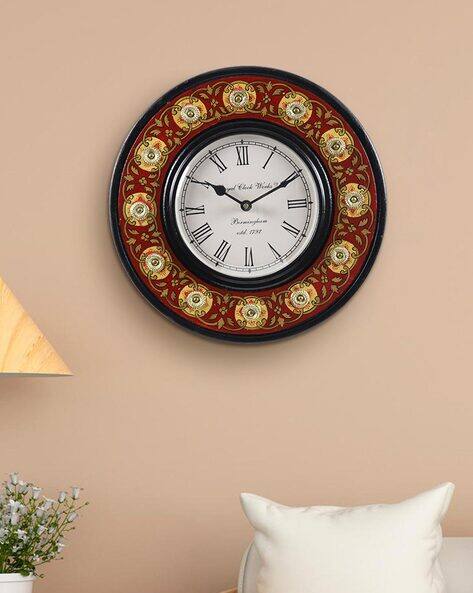 Aapno Rajasthan Floral Printed Vintage Wall Clock