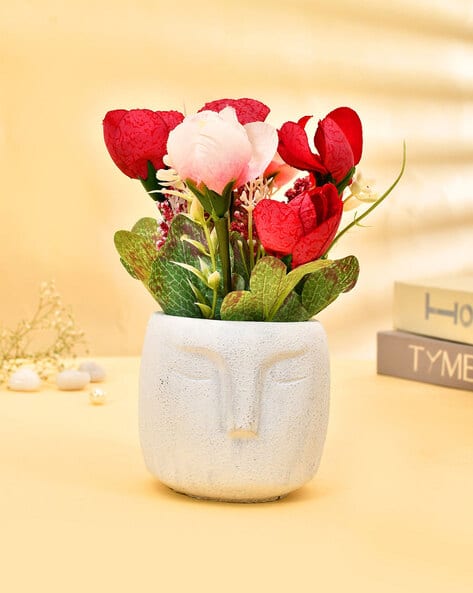Artificial Flowers with Modern Planter