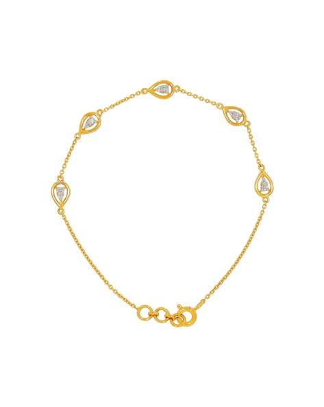 Whp Jewellers Women Yellow Gold Diamond-Studded Bracelet 14KT