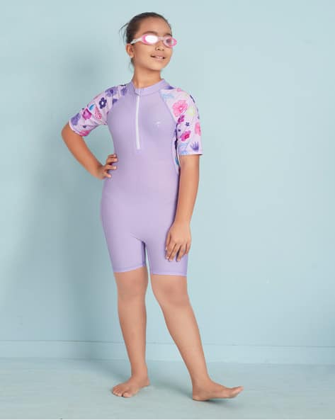 MUHURATAM  Girls Nylon Swim Suit With Goggle