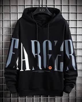 Men Typographic Print Regular Fit Hoodie -image-47