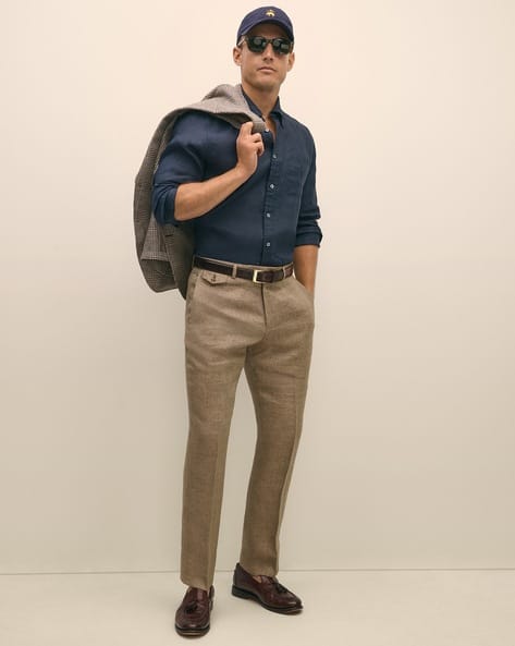 Buy Brown Trousers & Pants for Men by BROOKS BROTHERS Online