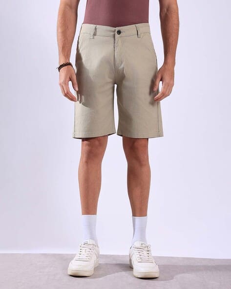 HENCE Men Regular Fit Linen Shorts