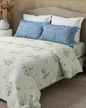 boutique living 152 TC Floral Print Double Bedsheet with Pillow Covers-picture-23