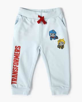 Boys Typographic Print Cotton Joggers