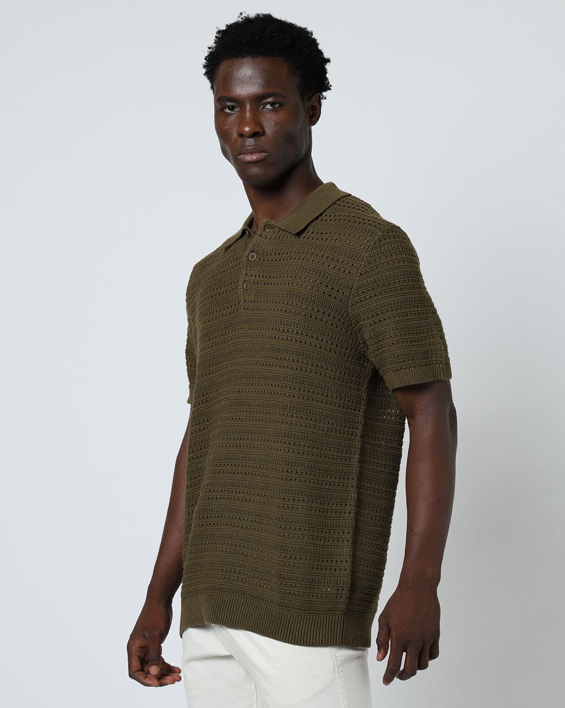 Buy GAP Men Knitted Relaxed Fit Polo T-Shirt Online | Ajio.com
