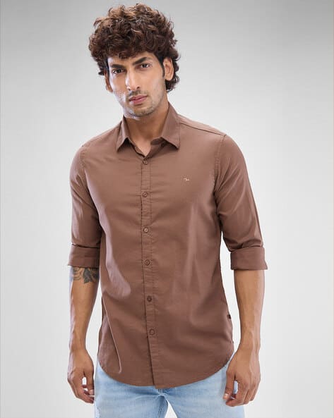 SPYKAR Men Slim Fit Shirt with Path Pocket