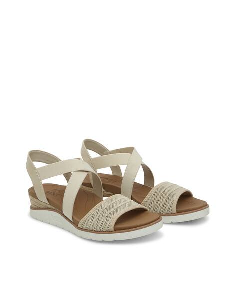 Skechers Women Slip-On Round-Toe Heeled Sandals