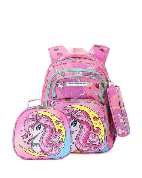 Buy Little Surprise Box Girls Set of School Backpack Set Pink