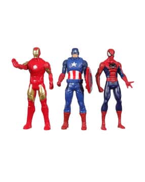 Pack of 4 Iron Man Captain America & Spider-Man Action Figure with Shield Accessory Super Hero Toys