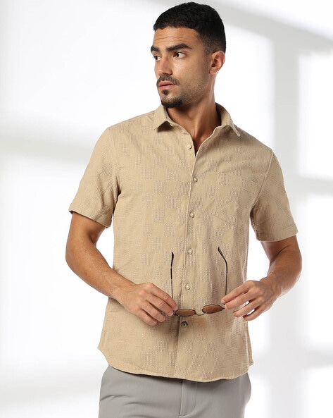 Men Checked Slim Fit Shirt
