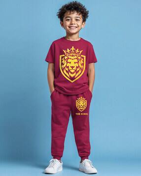 trampoline Boys Graphic Print Pants & T-Shirt Set-picture-20