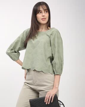 r&b Women Slim Fit Self-design Top-picture-10