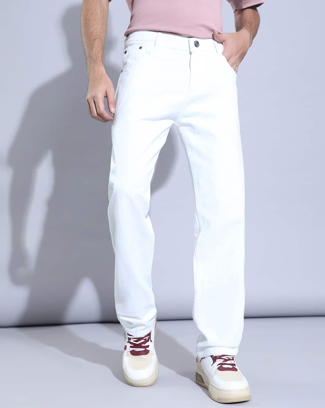 Buy HENCE Men Textured Flared Mid-Rise  Online | Ajio.com