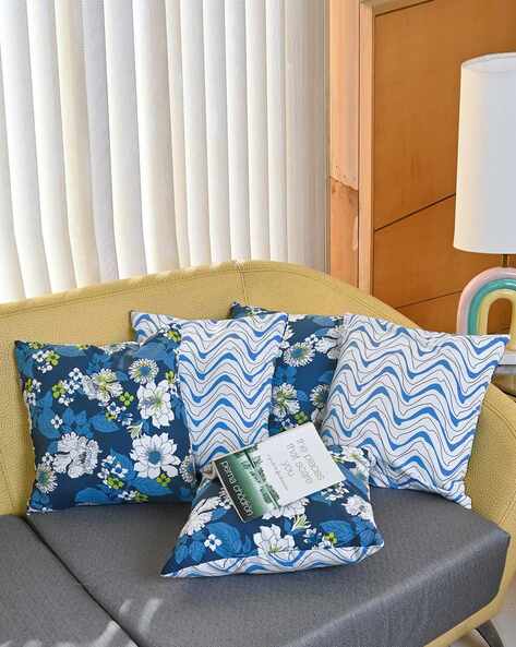 Divine Casa  Set of 5 Microfiber Square Cushion Cover