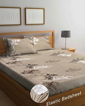 fabinaliv 300 TC Floral Print King-Size Bedsheet with Pillow Covers -picture-32