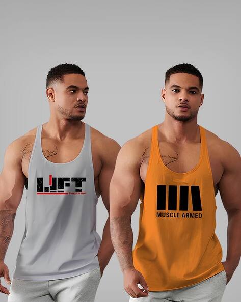 Bab Men Pack of 2 Typographic Print Vest