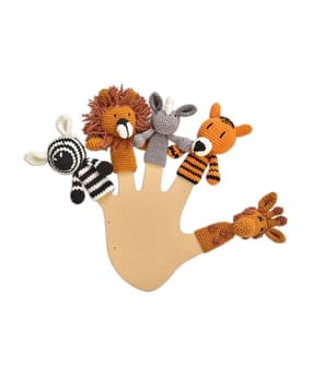 happy threads Set of 5 Handcrafted Amigurumi Wild Animal Finger Puppets-picture-40