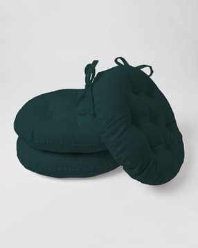 skanda fab Set of 3 Quilted Round-Shaped Chair Cushions-picture-24