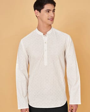 indus route by pantaloons Men Regular Fit Short Kurta-picture-15