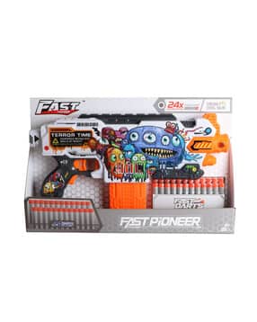 Pack of 24 Soft Darts with Monster Electric Foam Blaster