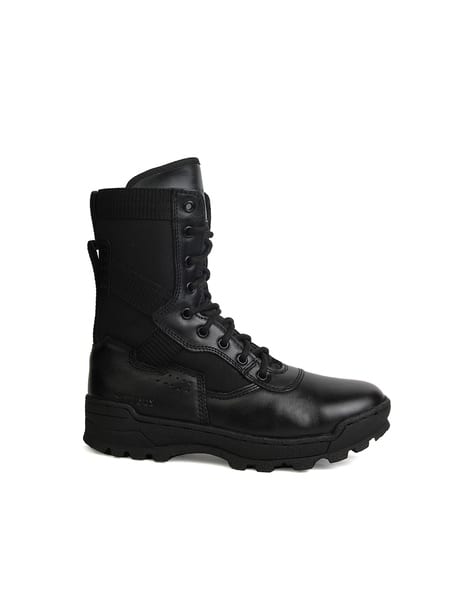 Men Combat Boots with Genuine Leather Upper