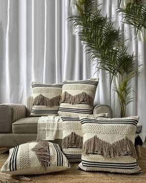 export house Set of 5 Cushion Covers with Stitch Detail-picture-15