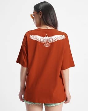 togs & terre Women Loose Fit Typographic Print T-Shirt-picture-47
