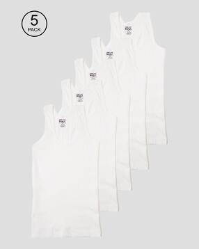 Pack of 5 Men Scoop-Neck Vests